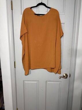 Nana Oversized Dolman Top Rust Orange Minimalist Boxy Blouse OS tunic